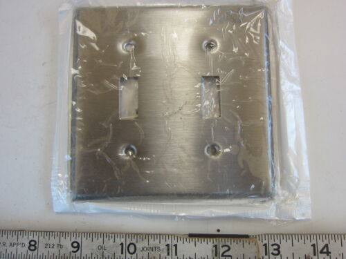 NIB Leviton 84009 2 Gang Toggle Switch SS Stainless Steel Wall Plate