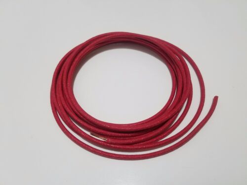 10 feet 14ga Vintage Braided Cloth Covered Primary Wire 14 ga gauge Solid Red