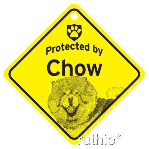Protected by Chow Dog Window Sign Made in USA 