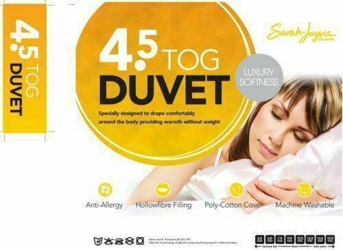 Luxury Summer 4.5 TOG Duvet Quilt Summer Togs All Sizes Soft Cover 