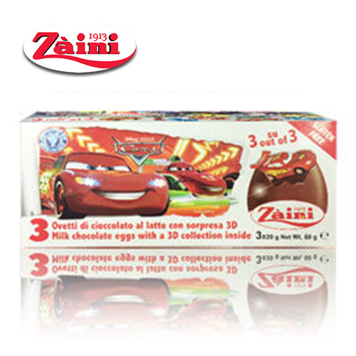 Zaini Disney Cars Milk Chocolate Toys Inside 3 Eggs Collectible Free Fast Ship
