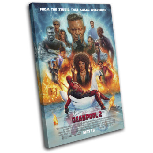 Deadpool 2 Poster Film Movie Greats SINGLE CANVAS WALL ART Picture Print