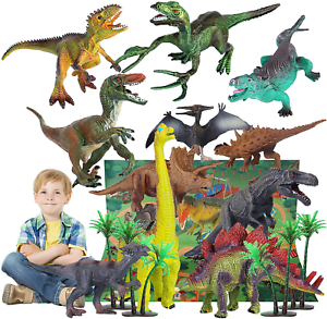 IVETTO Dinosaur Toys Gift for 3,4,5,6 Years Old Kids,12pcs Realistic Toys Dinosa