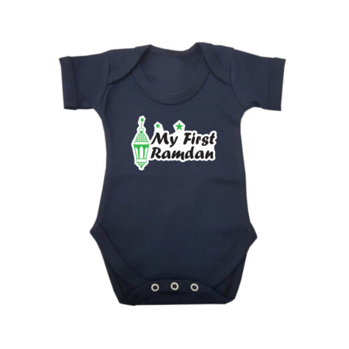 My First Ramadan Short Sleeve Baby Bodysuit Baby Vest Grows Newborn 0-18 D7