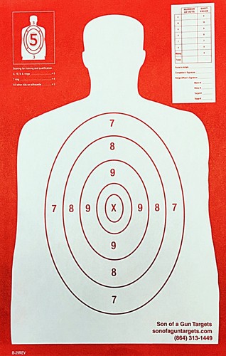 Qty:100 11x17 Paper Shooting Targets Red Silhouette Gun Pistol Rifle B-29 REV