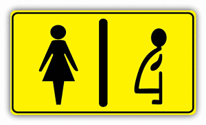 Restroom Women And Pregnant Toilet Sign Car Bumper Sticker Decal 6/" x 3/"