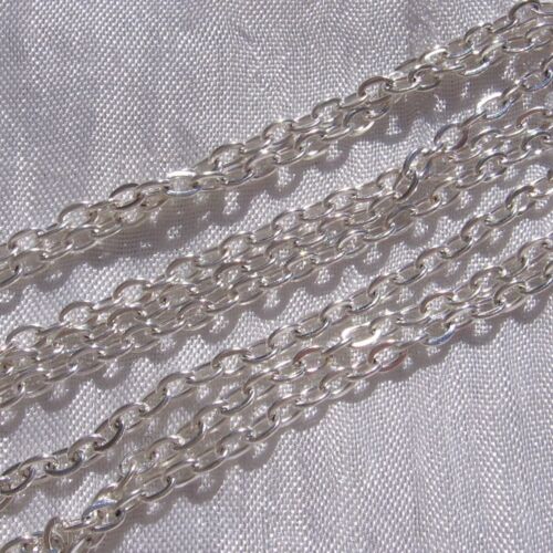 5M DE CHAINE 3,5x2,5MM FORÇAT METAL ARGENTE CLAIR perles colliers fils *C153