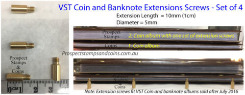 VST Coin and banknote Album Extension screws set of 4