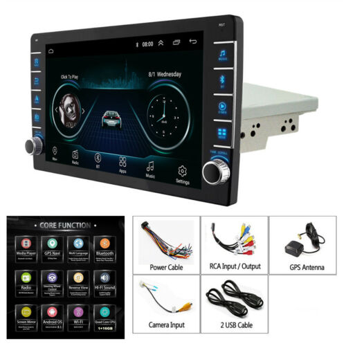 1Din 9in Android8.1 Car Stereo Radio GPS Navigation MP5 Player Bluetooth Wifi FM 