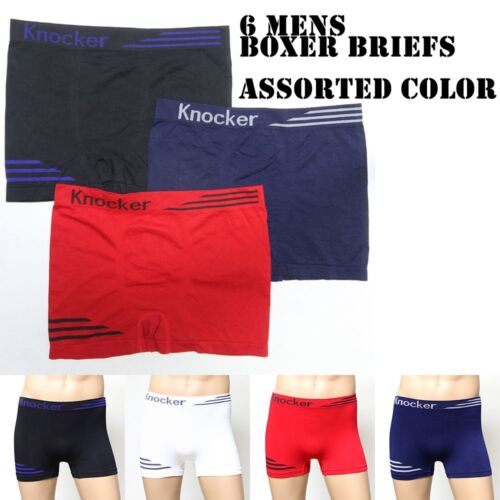 6 12 Mens Seamless Boxer Briefs Underwear Athletic Compression Knocker One Size