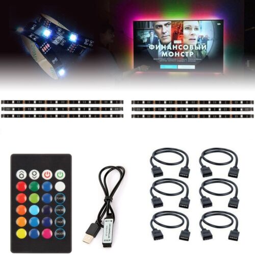 USB RGB 5050 LED Bias Lighting Strip For TV LCD HDTV Monitor Background Light US 