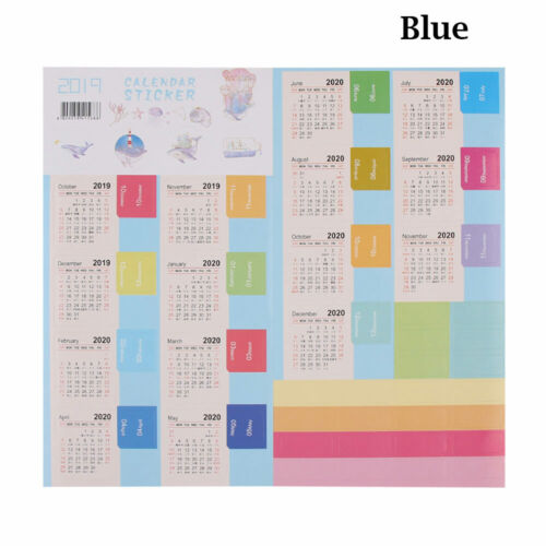 2Set 2020 Calendar Sticker Notebook Index Label Planner Diary Adhesive Stickers 