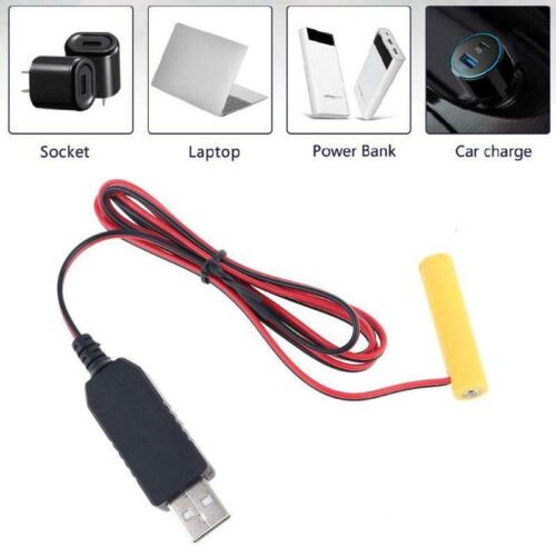 LR03 AAA Battery Eliminator USB Power Supply Cable Replace 1 to 4pcs AAA Battery