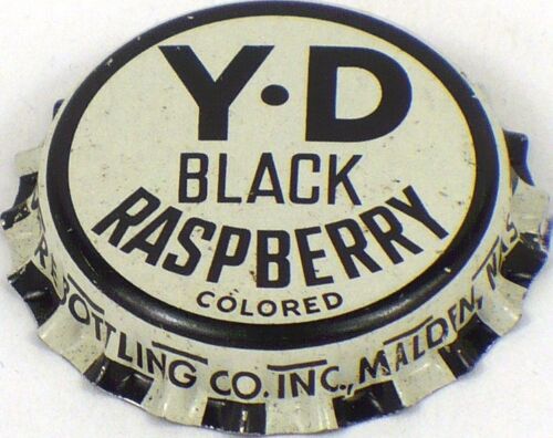 Unused 1950s Y-D Black Raspberry Malden Massachusetts soda Cork Crown Bottle Cap