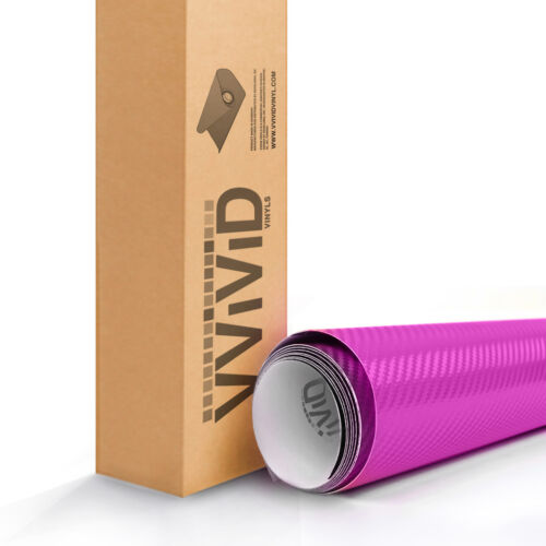 VViViD Pink Carbon Fiber PICF3M01 2ftx5ft 24"x60" Vinyl Wrap Air Release Tech 