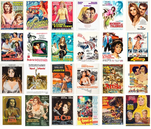 SOPHIA LOREN Vintage Movie Posters CC1345 24 cards Postcards Pack