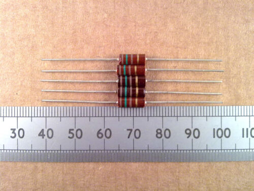 100R to 8K2 Qty 5 0.5W 5/% Solid Carbon Composition Resistor Old Style Color