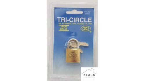 NEW Genuine Tri-Cercle en laiton massif acier Manille 20 mm /& 25 mm Voyage Pad Lock