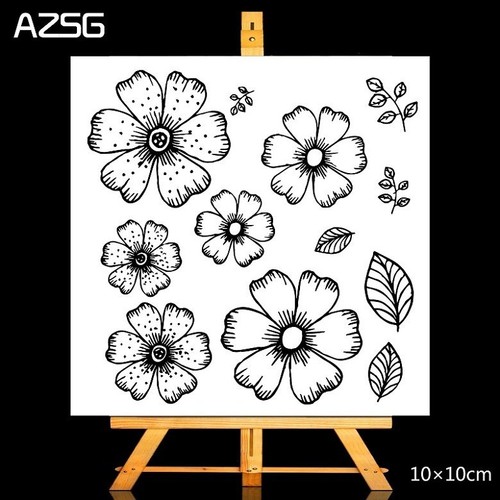 Flowers and Leaves Petals Metal Cutting Dies and Clear Stamp Set for DIY
