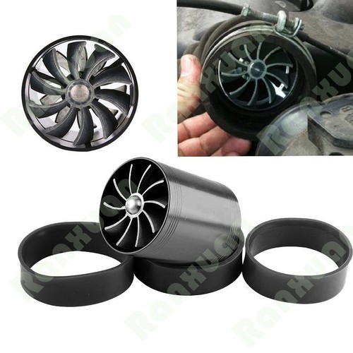 Universal Black Dual Fan Turbonator Fuel Saver For Turbo Supercharger Air Intake
