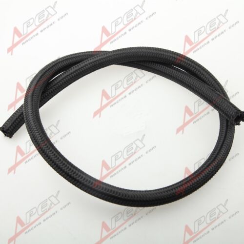 Black Nylon Cover Braided 1500 PSI 8AN AN8 Oil Fuel Gas Line Hose 1M 3.3FT 
