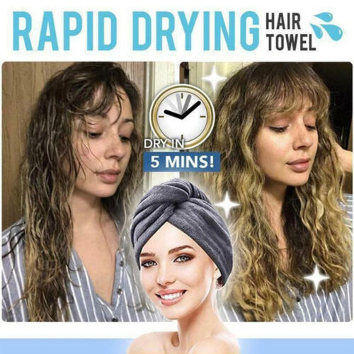 Rapid Drying Hair Towel Soft Thick Absorbent Shower Hat Hair Drying Cap US