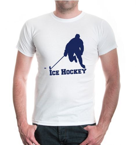 Hommes unisexe manches courtes T-Shirt Ice Hockey v2 hockey sur glace sports d/'hiver Puck Patinoire