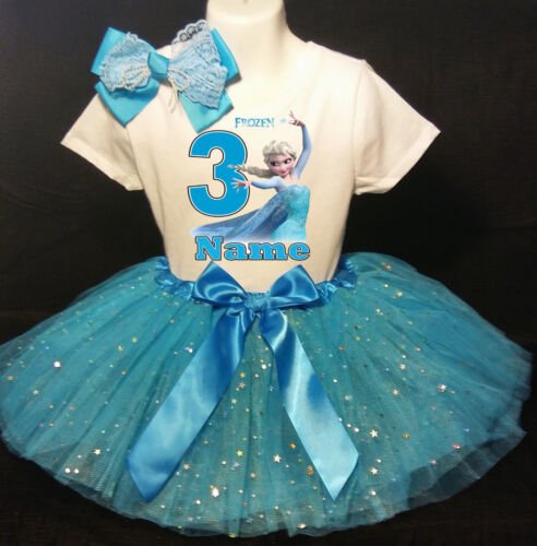 Frozen Elsa 3rd Birthday dress party Tutu outfit -With NAME- 