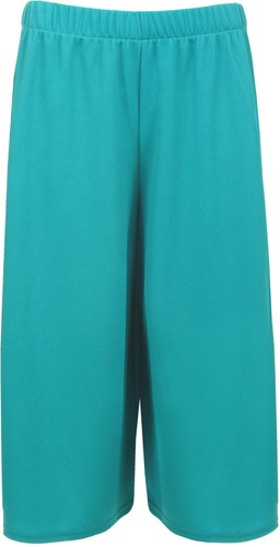 New Women Plus Size Wide Leg Plain Stretch Culotte Cropped Palazzo Trouser 12-30