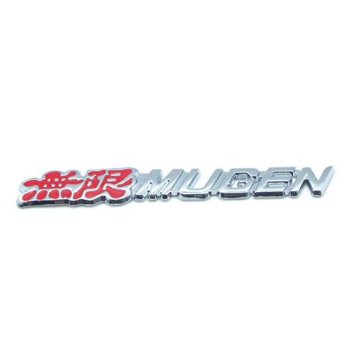 Silver Chrome Metal Rear Trunk MUGEN Emblem Side Wing Sport Badge Decal For CRV 