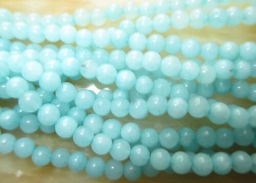 4mm round Brazilian Aquamarine Gemstones Loose Beads 15"##MJ005 