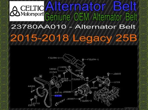 Genuine OEM Subaru Alternator Belt # 23780AA140 2015-2019 Legacy 25B 
