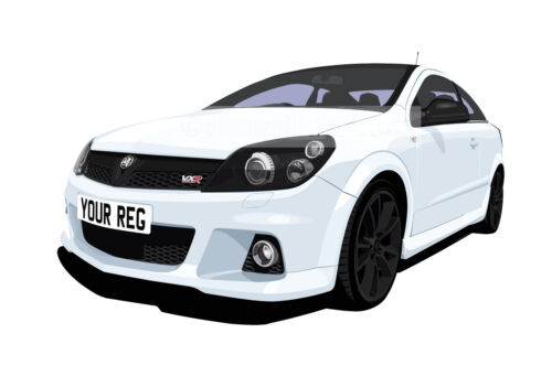 SIZE A4 PERSONALISE IT! VAUXHALL ASTRA VXR CAR ART PRINT PICTURE