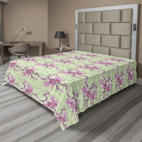 Details about  / Ambesonne Shabby Flora Flat Sheet Top Sheet Decorative Bedding 6 Sizes