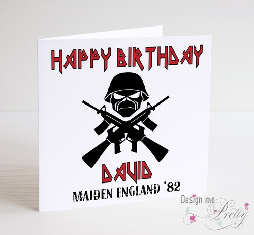 Trooper 666 Rocker Eddie IRON MAIDEN PERSONALISED Birthday Card
