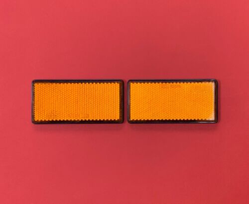 2 x Orange Rectangle Reflectors RADEX Self Adhesive 103mmx51mm Fence//Post//Drives