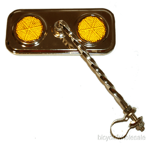Gold Twisted Oblong Bicycle Mirror /& Orange Reflectors NEW! Lowrider Mirror