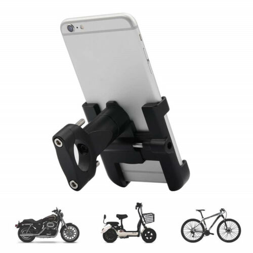360° Motorcycle Aluminum Alloy Mount Adjustable Handlebar Rack Phone Holder BK 