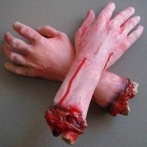 Halloween Horror Props Lifesize Bloody Hand Haunted House Party Scary Decor Yc 