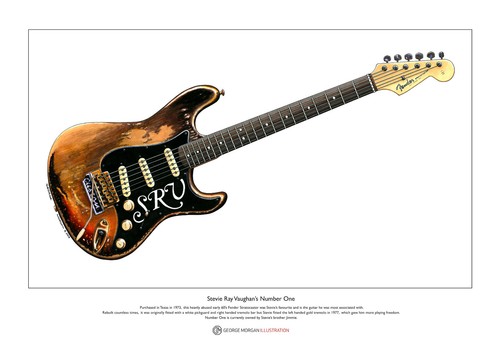 Stevie Ray Vaughan/'s Stratocaster Number One Ltd Edition Fine Art Print A3 size