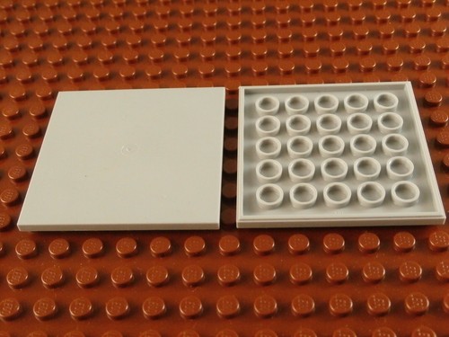 FOUR GRAY 6x6 LEGO TILES ~ 4x Light Bluish Grey Flat Tile w// Bottom Tubes NEW