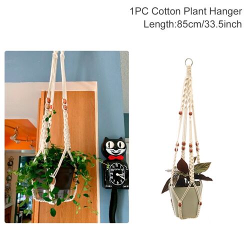 Macrame Plant Hanger Garden Indoor Hanging Planter Basket Rope Pot Holder Decor 