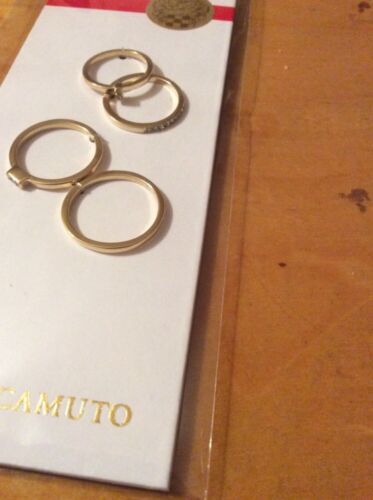 $40 Vince Camuto  Gold-Tone Pave  Crystal Set 4 Rings Size 4,6,7,8 VC97 