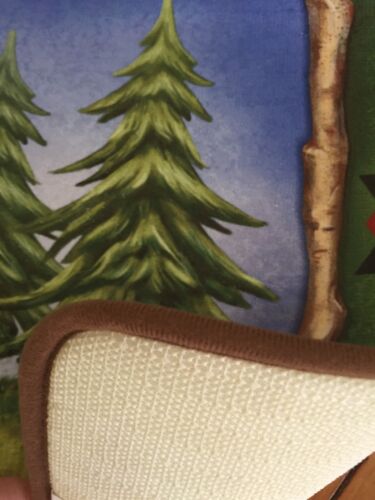 Details about  / Northwoods Woodland Lodge Cabin Bear Accent Rug Pine Evergreen Forest Rug