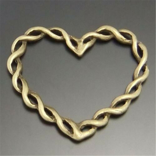 Vintage Bronze Twist Heart Alloy Pendants Charms Jewelry Findings 33x28mm 18PCS 
