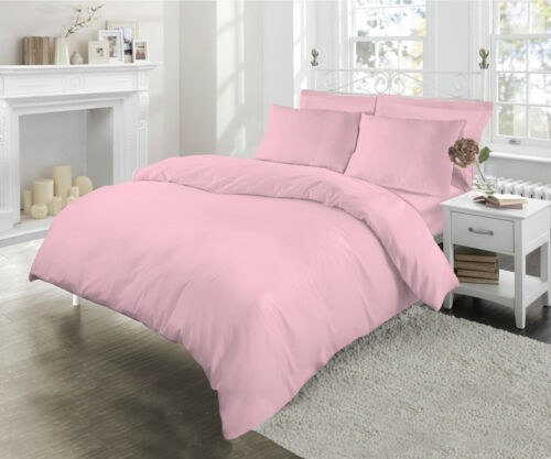 Percale t180 Plain Duvet Cover with Pillow Case Quilt Cover Bed Set All Sizes