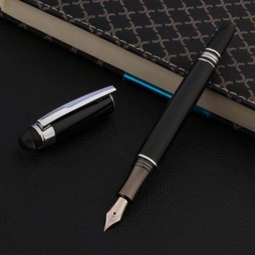 luxurious baoer 79 metal silver office black Writing 0.5mm Fountain Pen new