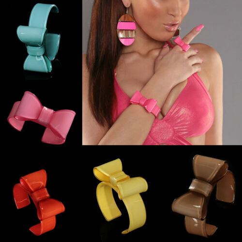 5 Colours Womens Fashion Bow Cuff Ring in A Stunning Moulded "Sweetie" Shape 