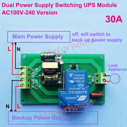 5V 12V 24V 110V 220V 230V 30A Power Supply Automatic Switching UPS Relay Module