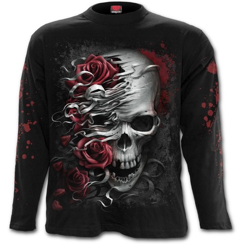 White Skulls N/' Roses Men/'s XX-Large Long Sleeved T-Shirt